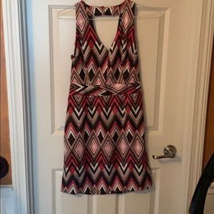 Pink black and tan banana republic dress